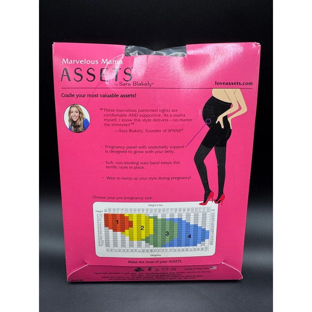 Assets by Sara Blakely Maternity Tights Black Opaque Stripe Marvelous Mama  1